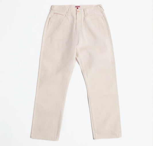 Dubbleware selvedge denim straight leg jeans - ecru