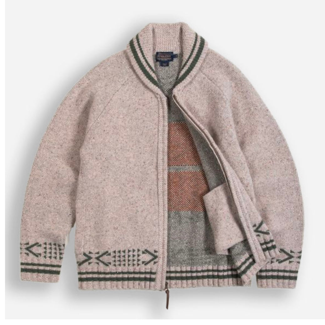 Pendleton Salmon Falls Zip Sweater -Oatmeal