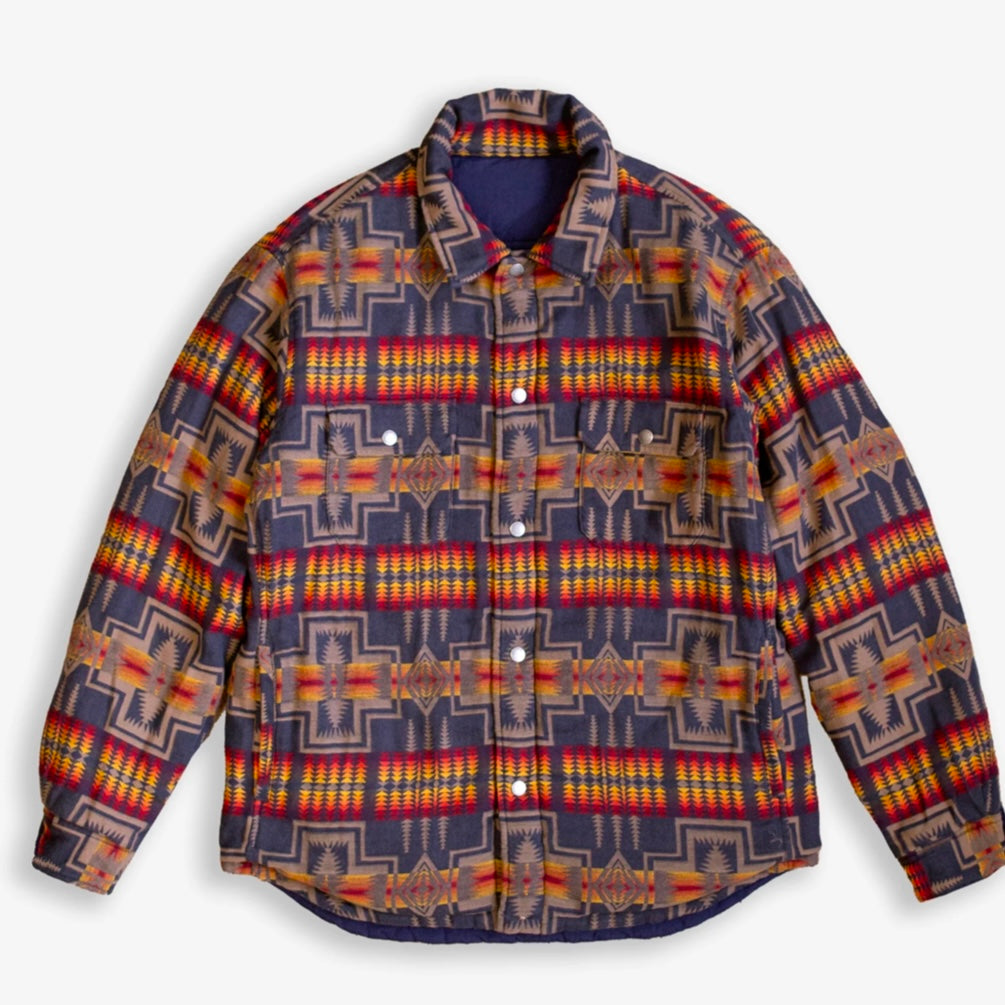 Pendleton Reversible Quilted Overshirt - Harding Navy
