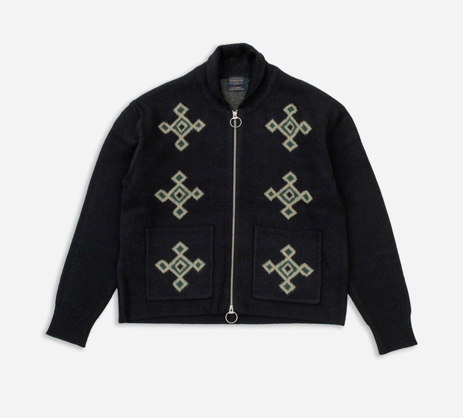 Pendleton Jacquard Motif Zip up Cardigan – fulminemercantileco