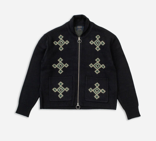 Pendleton Jacquard Motif Zip up Cardigan