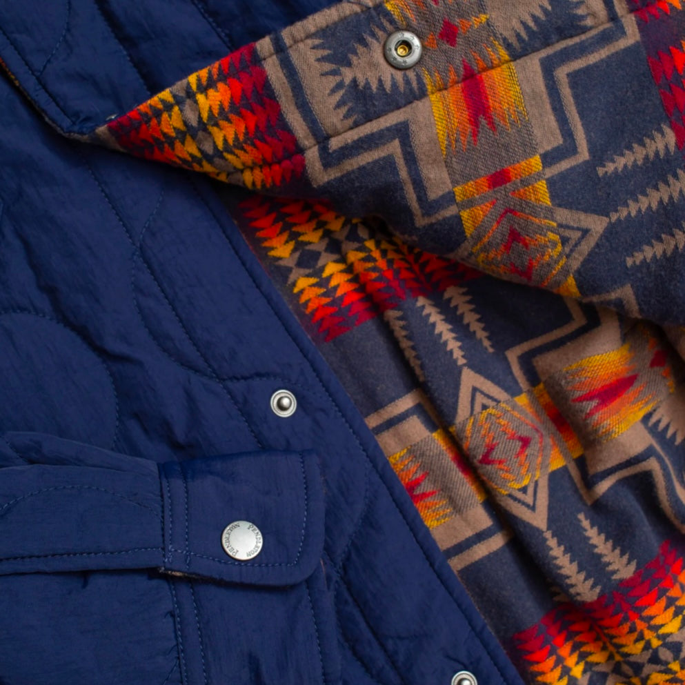 Pendleton Reversible Quilted Overshirt - Harding Navy