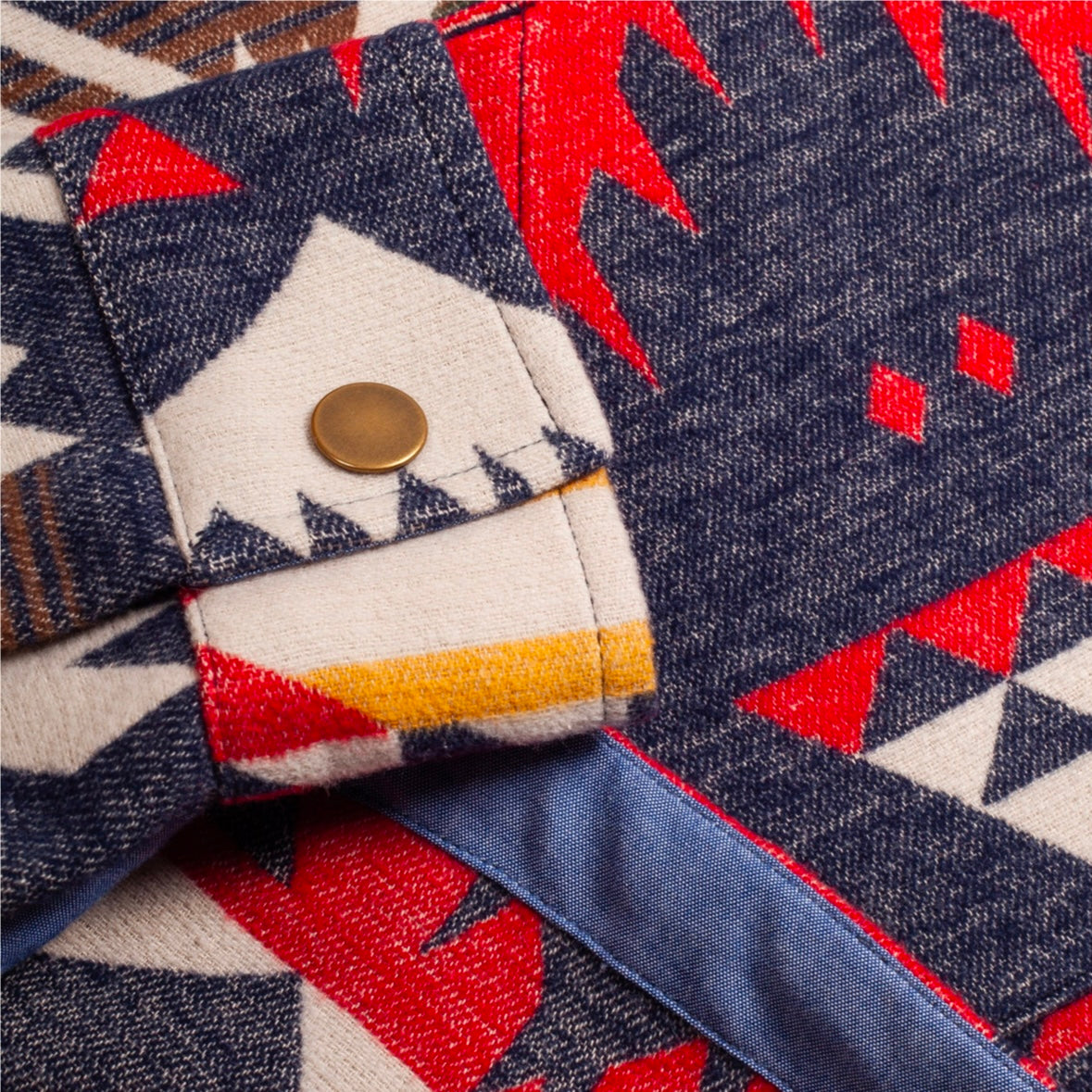 Pendleton Women’s Half Zip Chamois Pullover - Nehalem Navy/Red