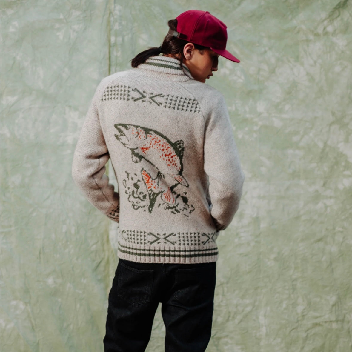 Pendleton Salmon Falls Zip Sweater -Oatmeal