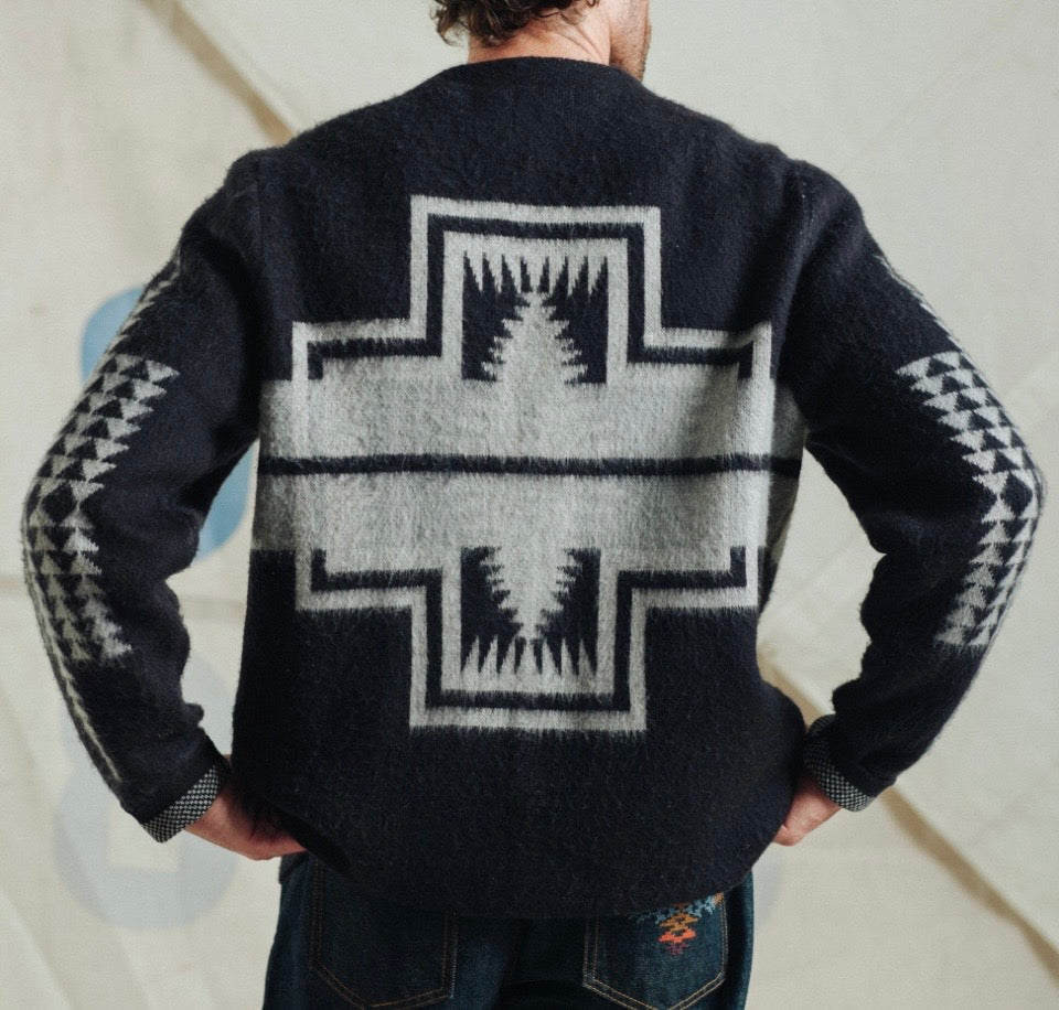 Pendleton Band Cardigan - black Harding