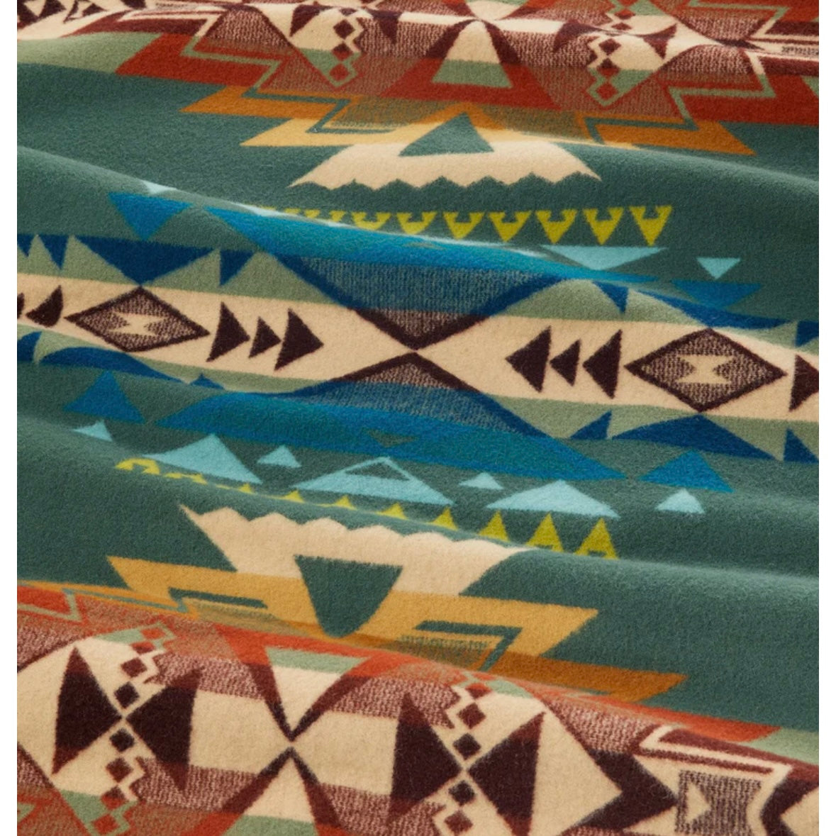 Pendleton jacquard unnapped robe wool blanket-highland peak balsam