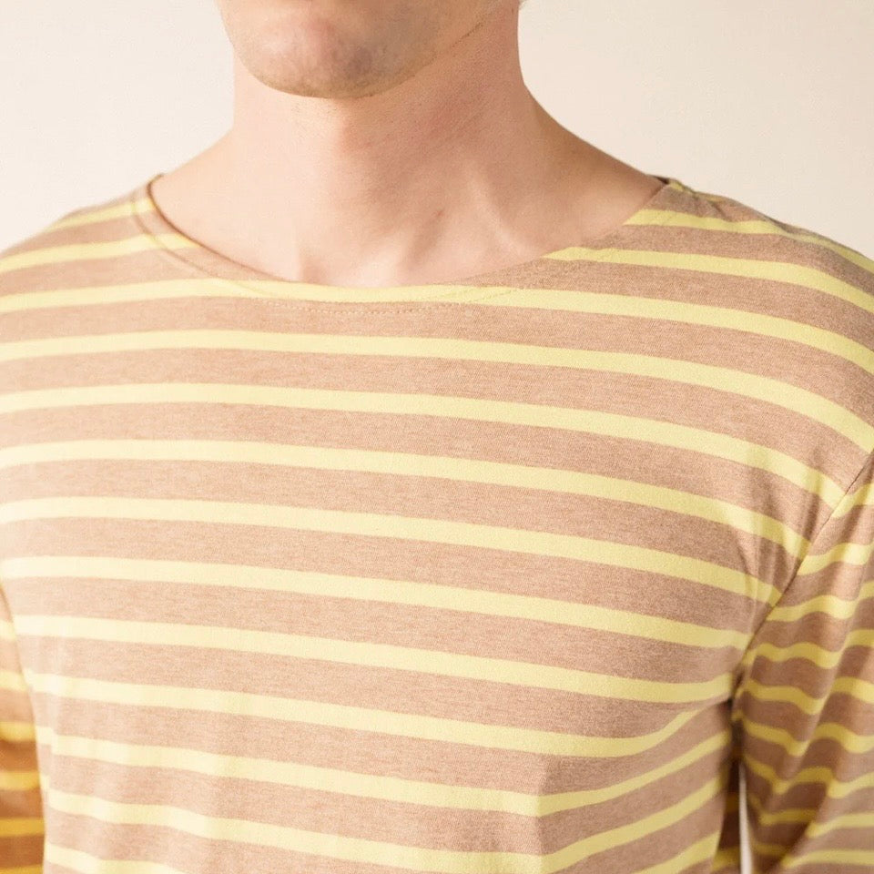 Saint James Minquiers Breton Striped Top beige Ch/Aube