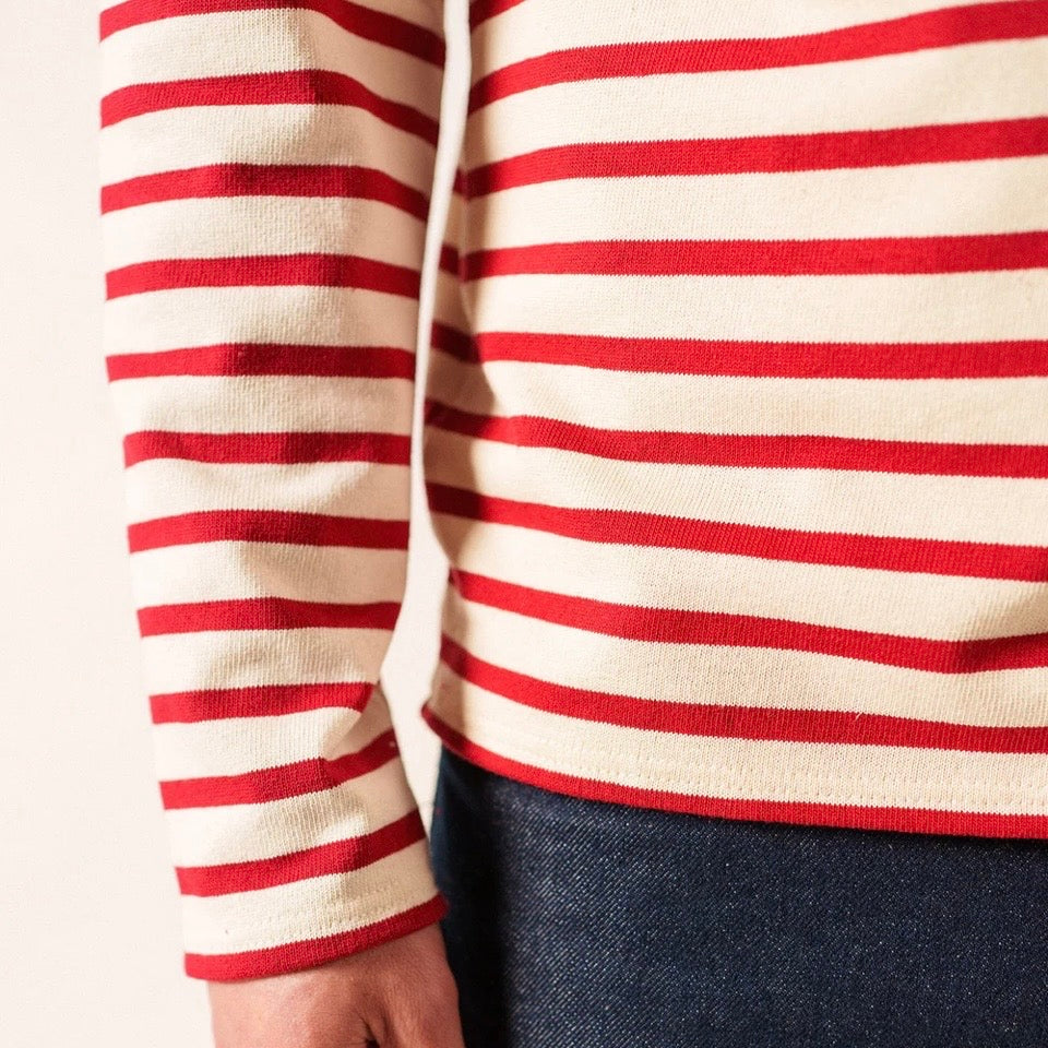 Saint James Meridian Breton striped Top Ecru/Persan