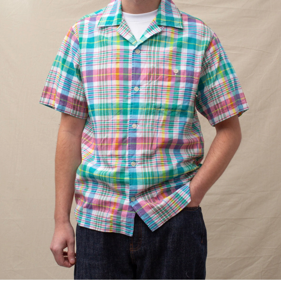 Dubbleware Quincy Madras Shirt - Green/Pink