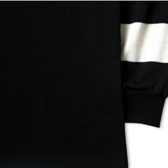 Black PP Striped Motorcycle Top