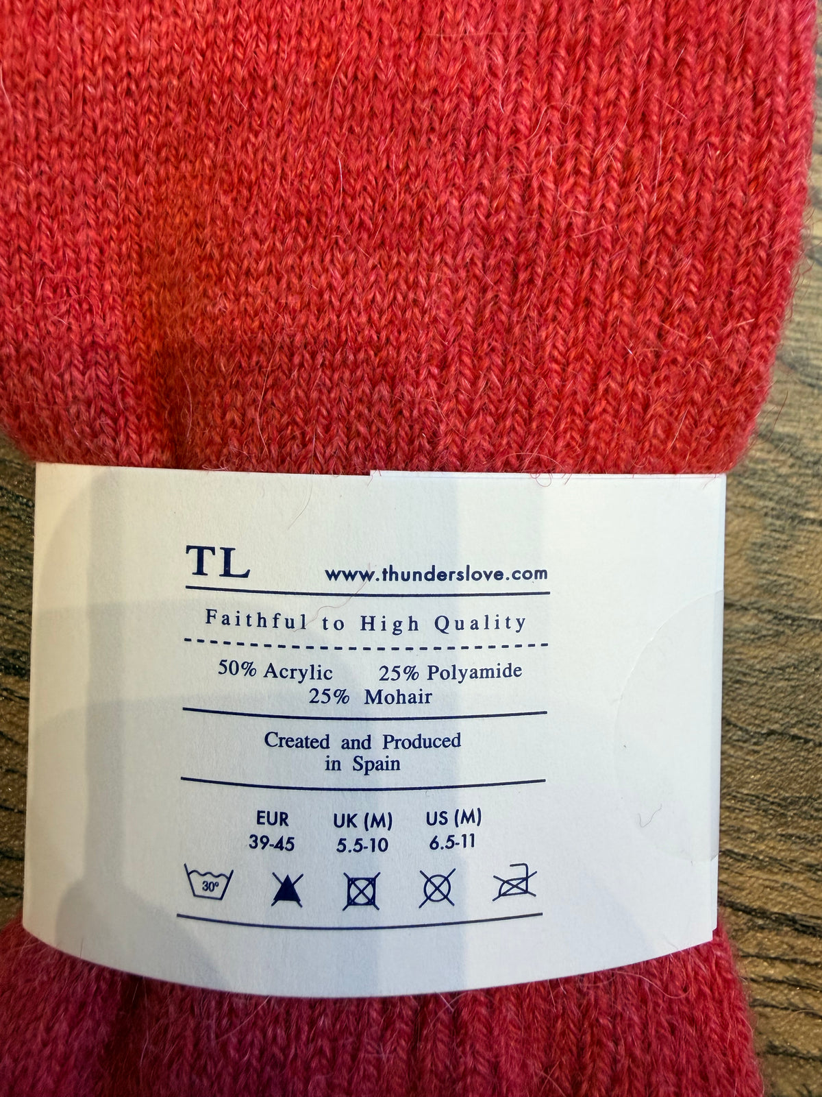 Thunder’s Love mohair wool socks Red