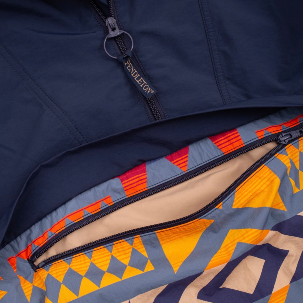 Pendleton Popover Anorak- Navy/Fire Legend