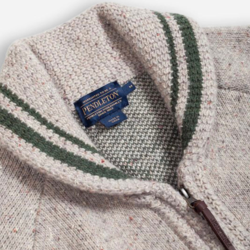 Pendleton Salmon Falls Zip Sweater -Oatmeal
