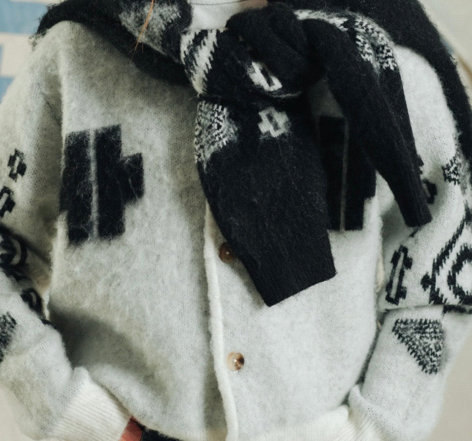 Pendleton Mohair cardigan - Los Ojos white