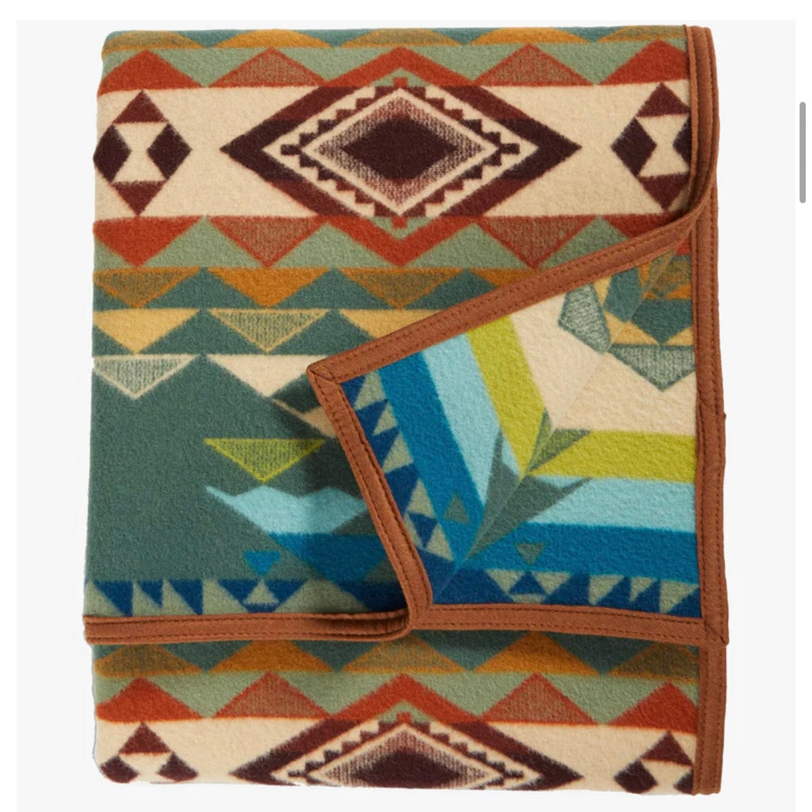 Pendleton jacquard unnapped robe wool blanket-highland peak balsam