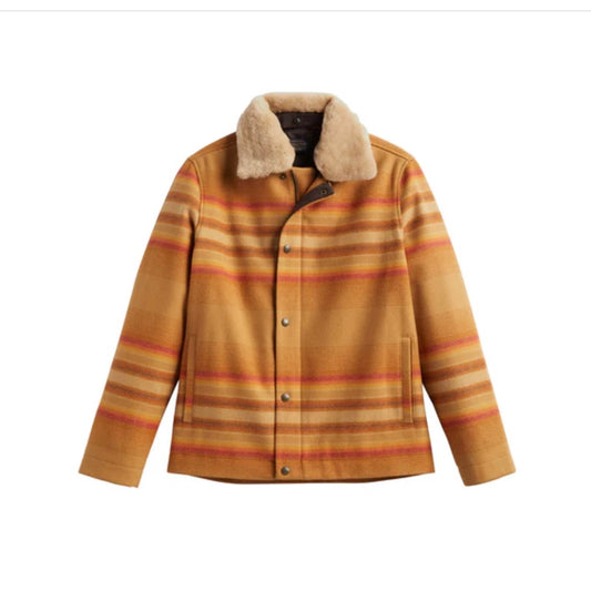 Pendleton Silverton Coat-Ralston Stripe Tan