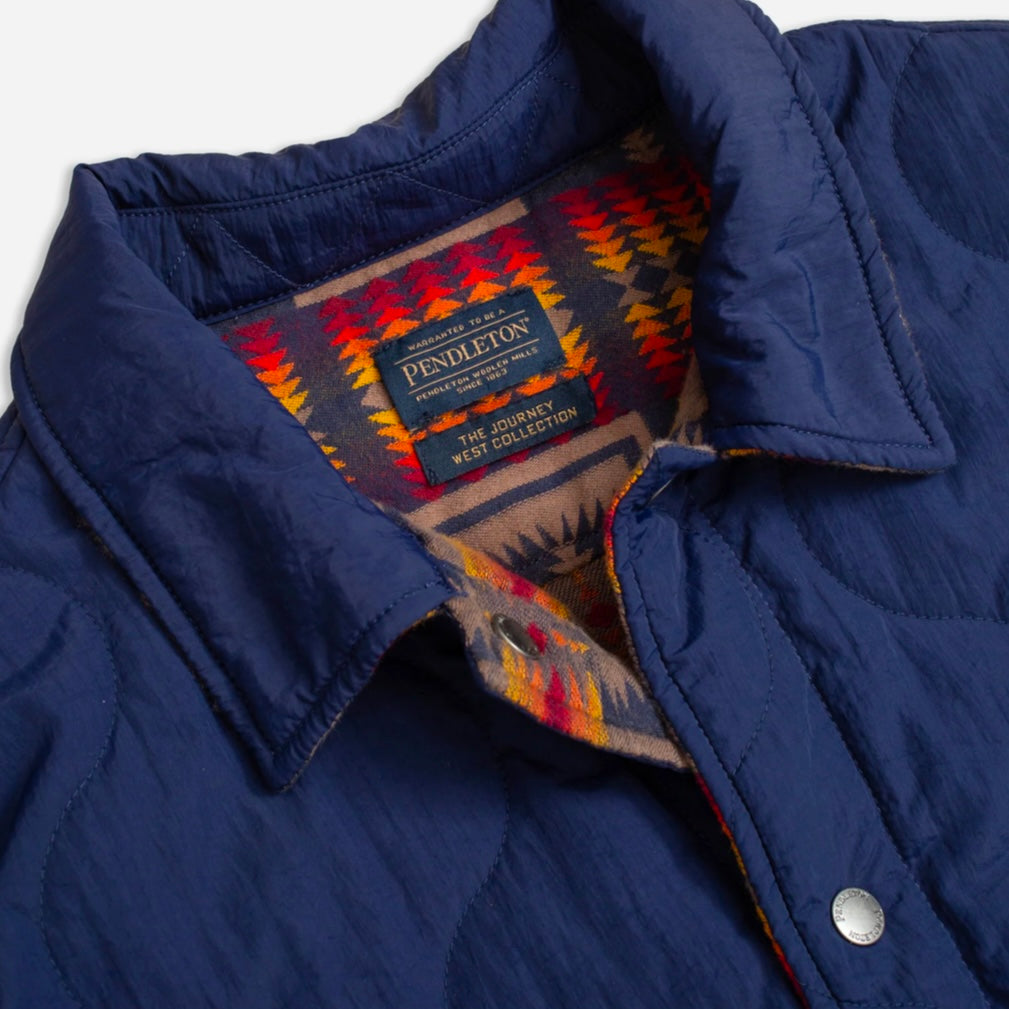Pendleton Reversible Quilted Overshirt - Harding Navy