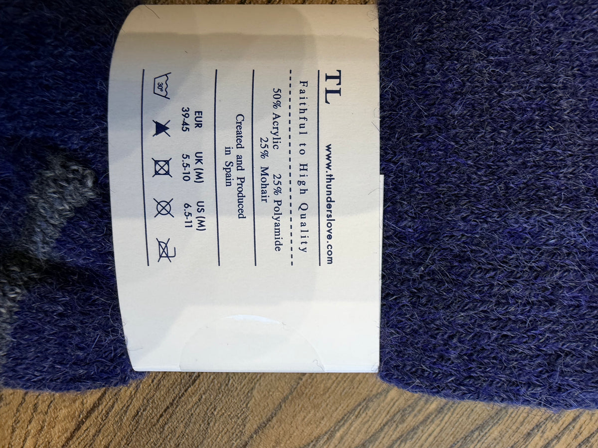 Thunder’s Love Mohair Wool socks blue