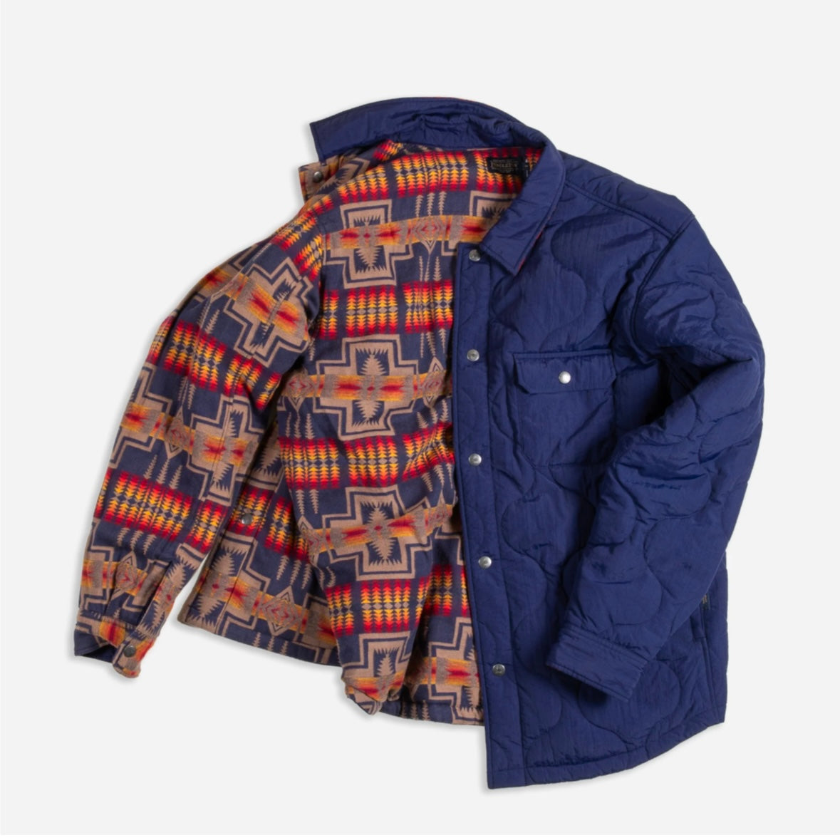 Pendleton Reversible Quilted Overshirt - Harding Navy