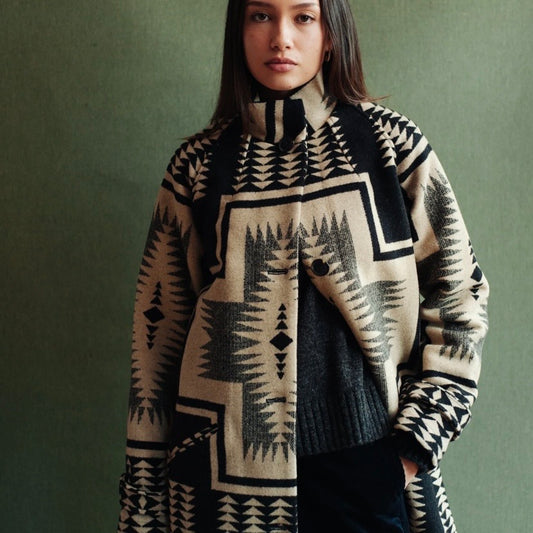 Pendleton women’s wool timberline coat black & cream Harding