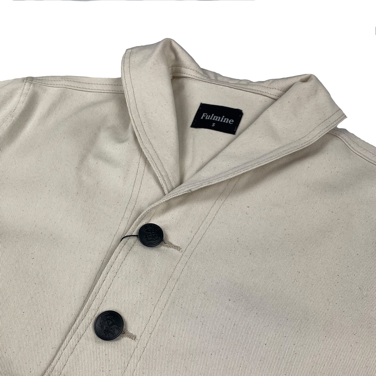 Fulmine USN Natural Denim Shawl Collared Deck Jacket