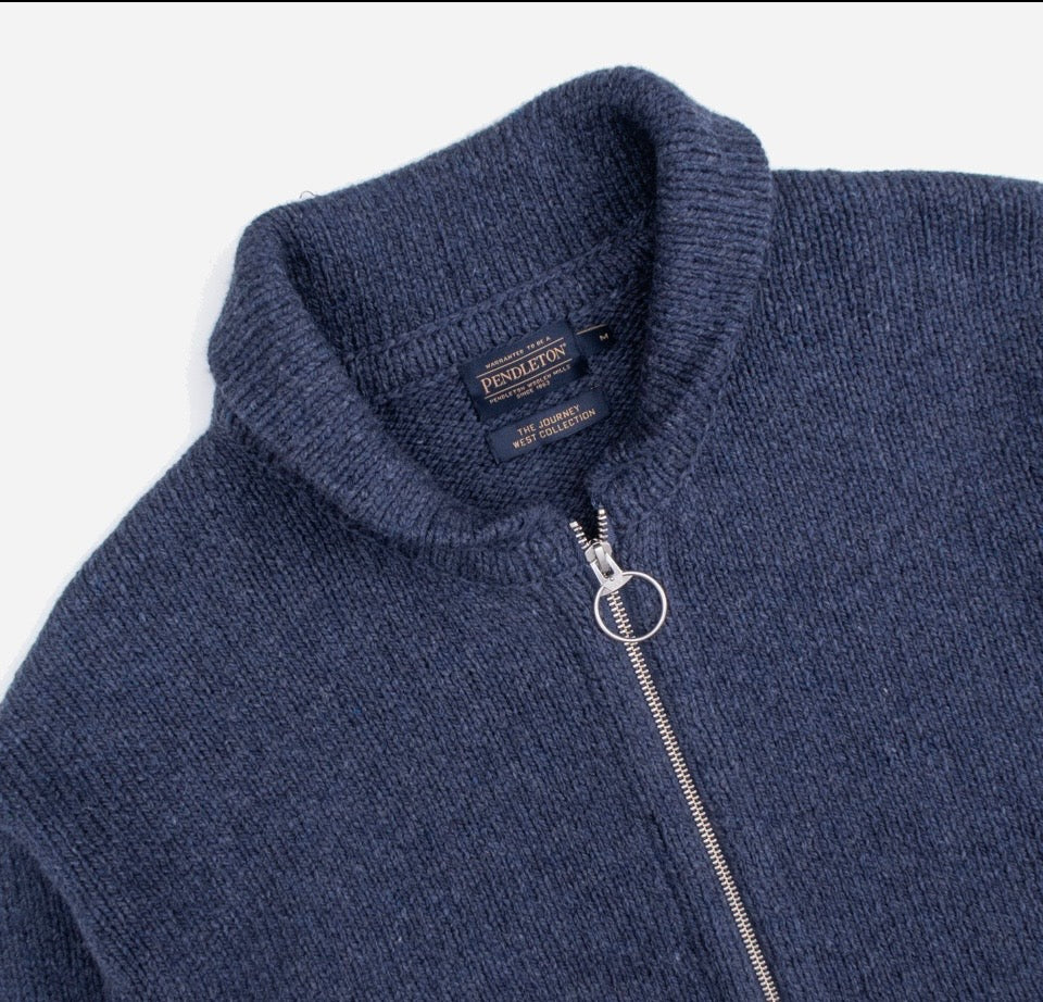 Pendleton Lambswool zip cardigan - Navy