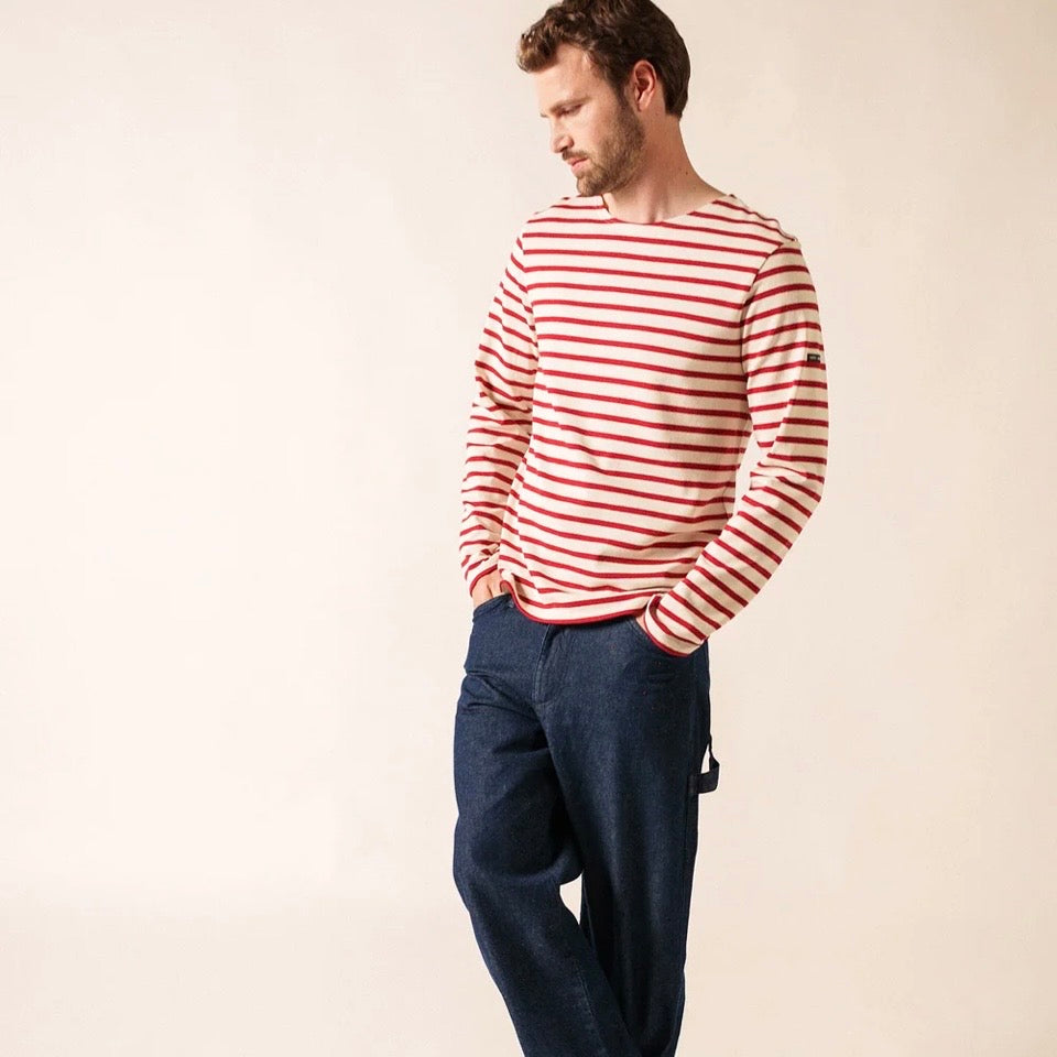 Saint James Meridian Breton striped Top Ecru/Persan