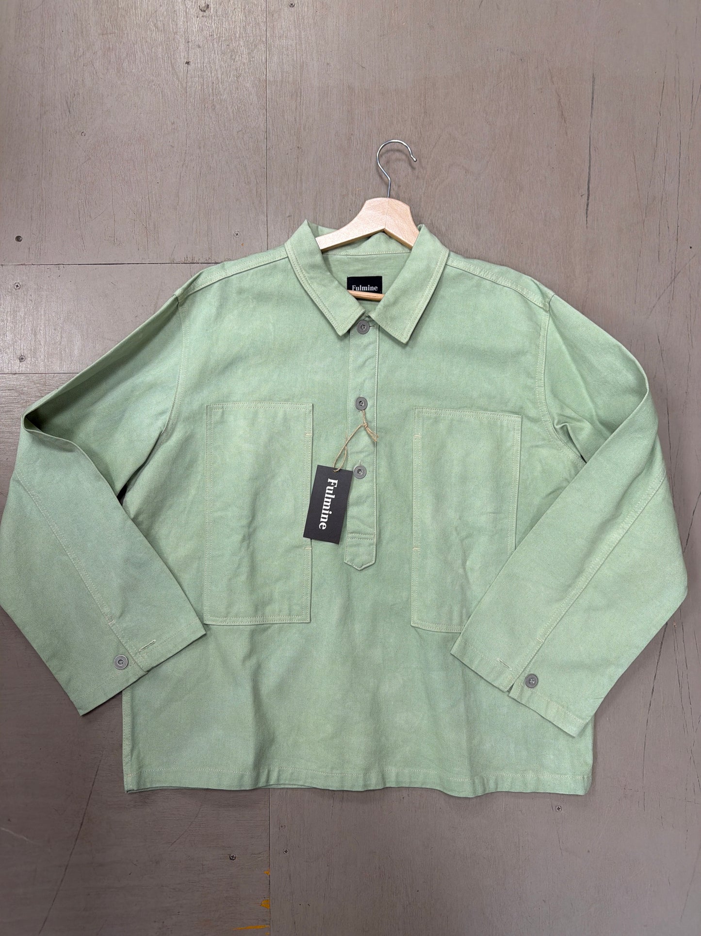 Green Cotton Fulmine Pullover for spring, Heritage Clothing, Quality clothing and garments, Fulmine Yarm, Worldwide delivery
