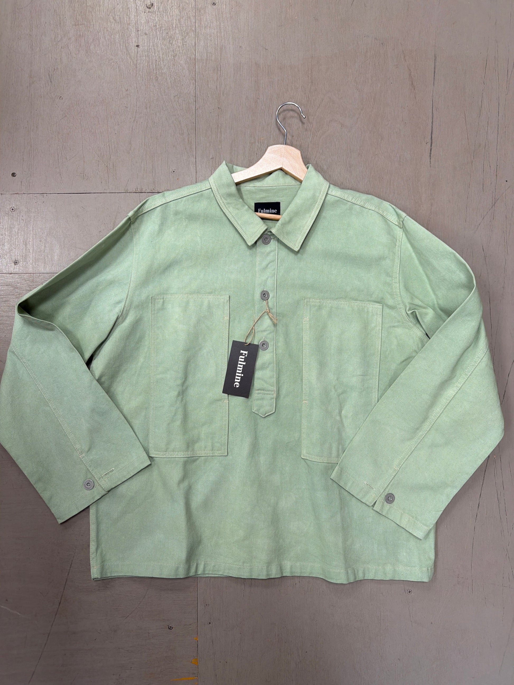 Green Cotton Fulmine Pullover for spring, Heritage Clothing, Quality clothing and garments, Fulmine Yarm, Worldwide delivery
