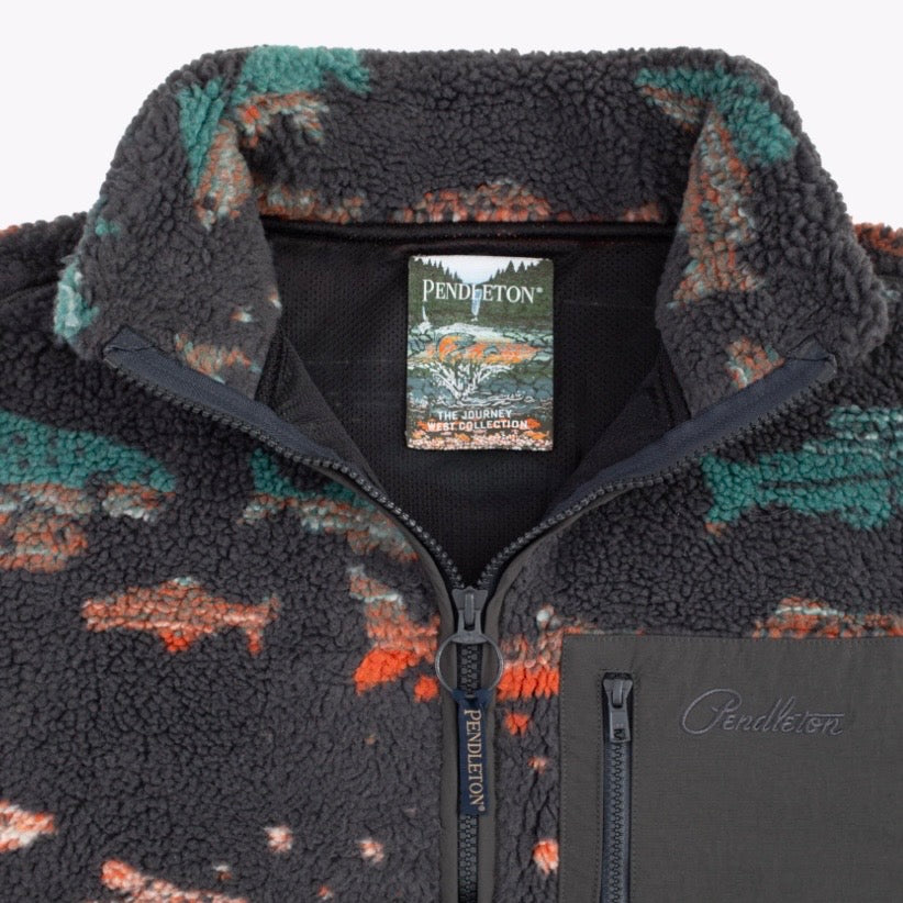 Pendleton jacquard fleece - salmon falls grey