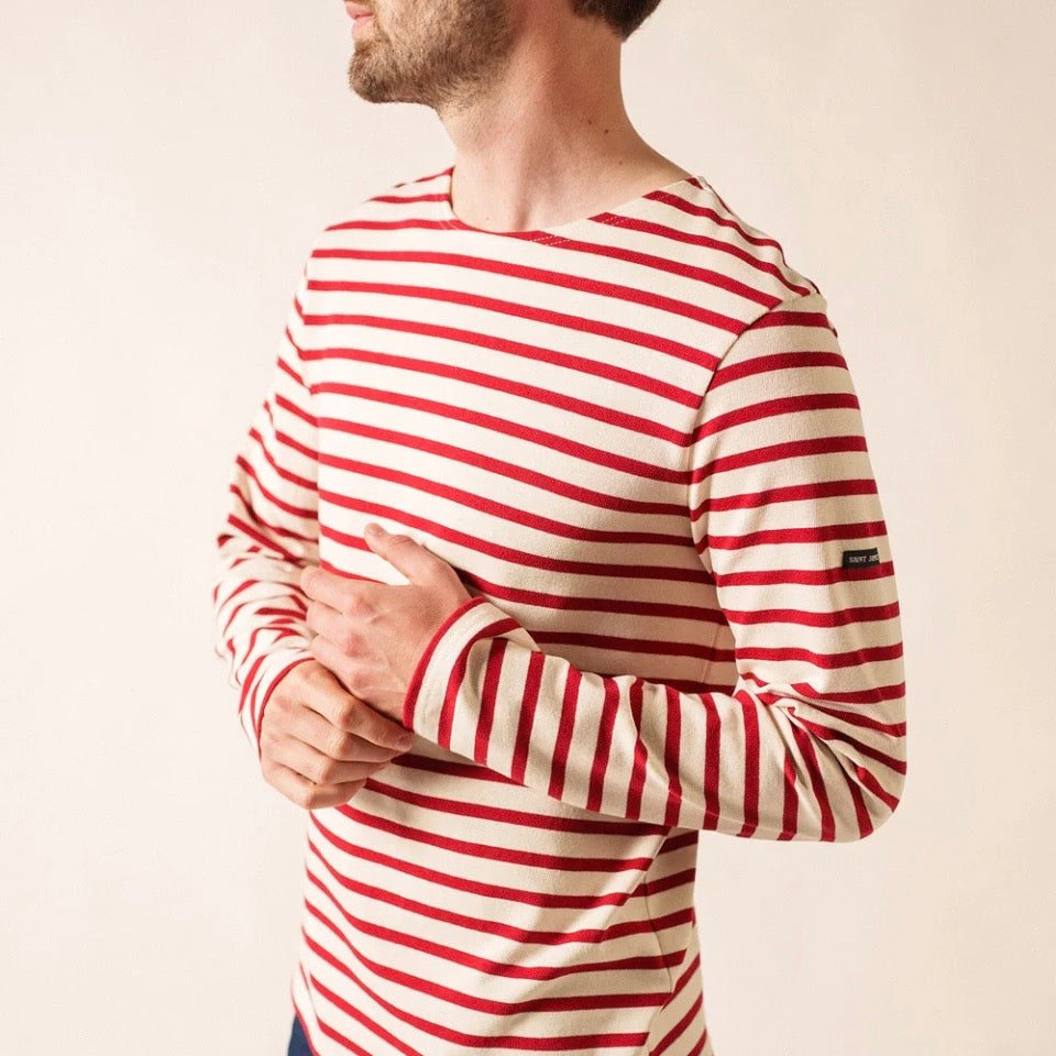 Saint James Meridian Breton striped Top Ecru/Persan