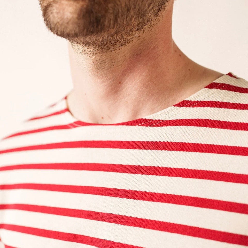 Saint James Meridian Breton striped Top Ecru/Persan