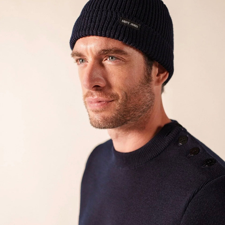 Saint James Perle Beanie Hat Marine