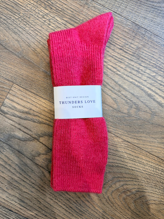 Thunder’s Love mohair wool socks Red
