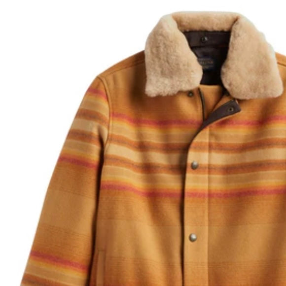 Pendleton Silverton Coat-Ralston Stripe Tan