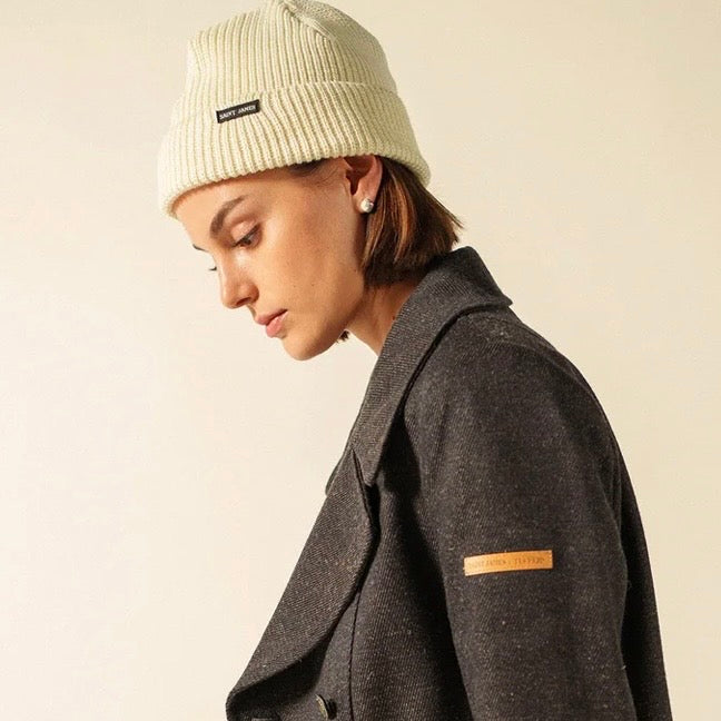 Saint James Perle Knitted Beanie Hat Ecru