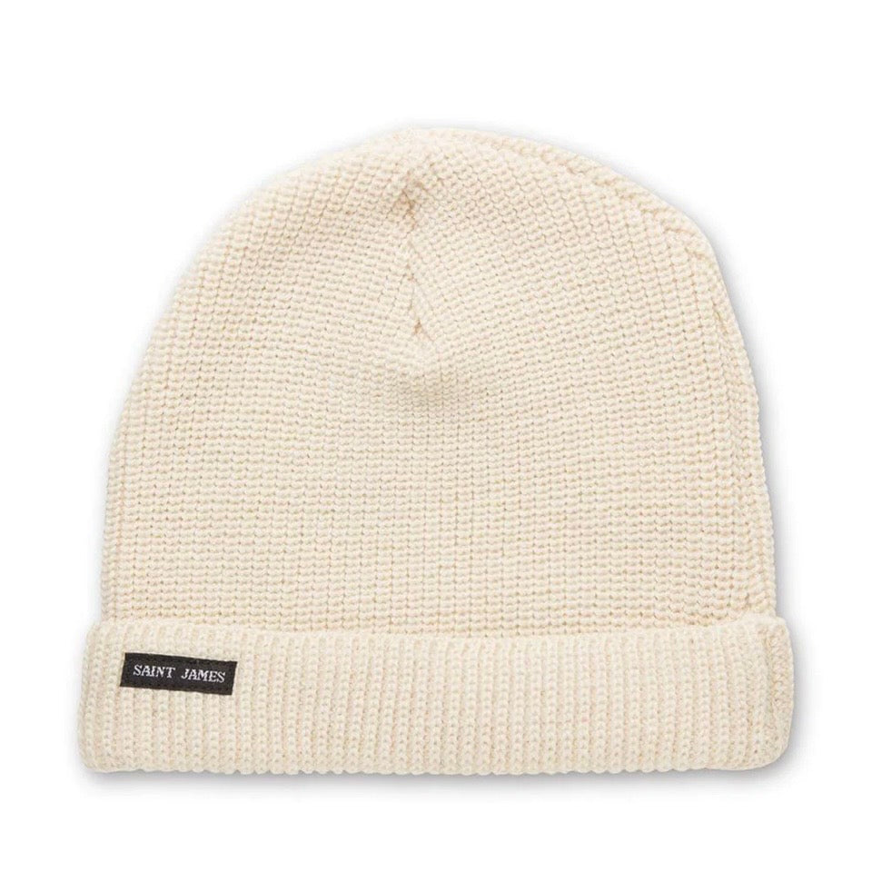 Saint James Perle Knitted Beanie Hat Ecru