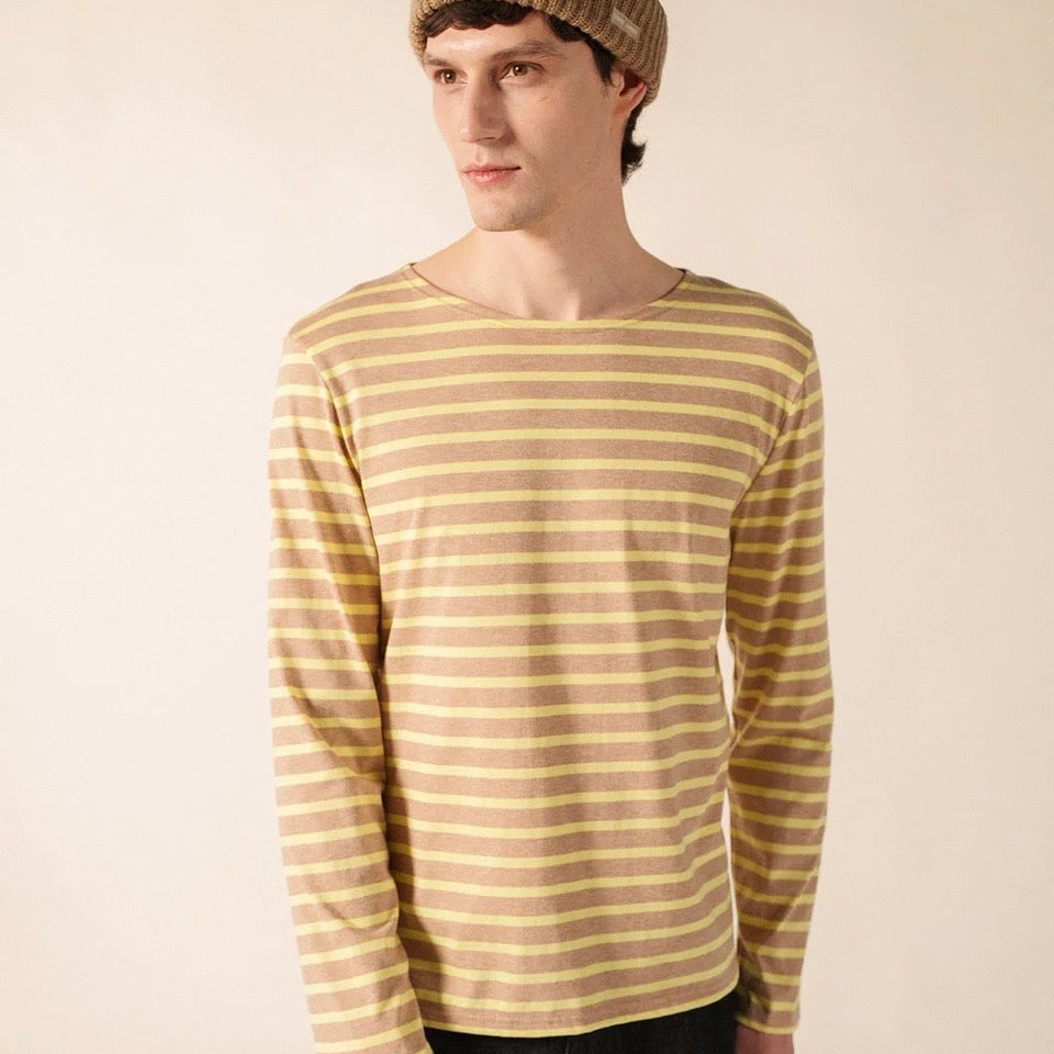 Saint James Minquiers Breton Striped Top beige Ch/Aube