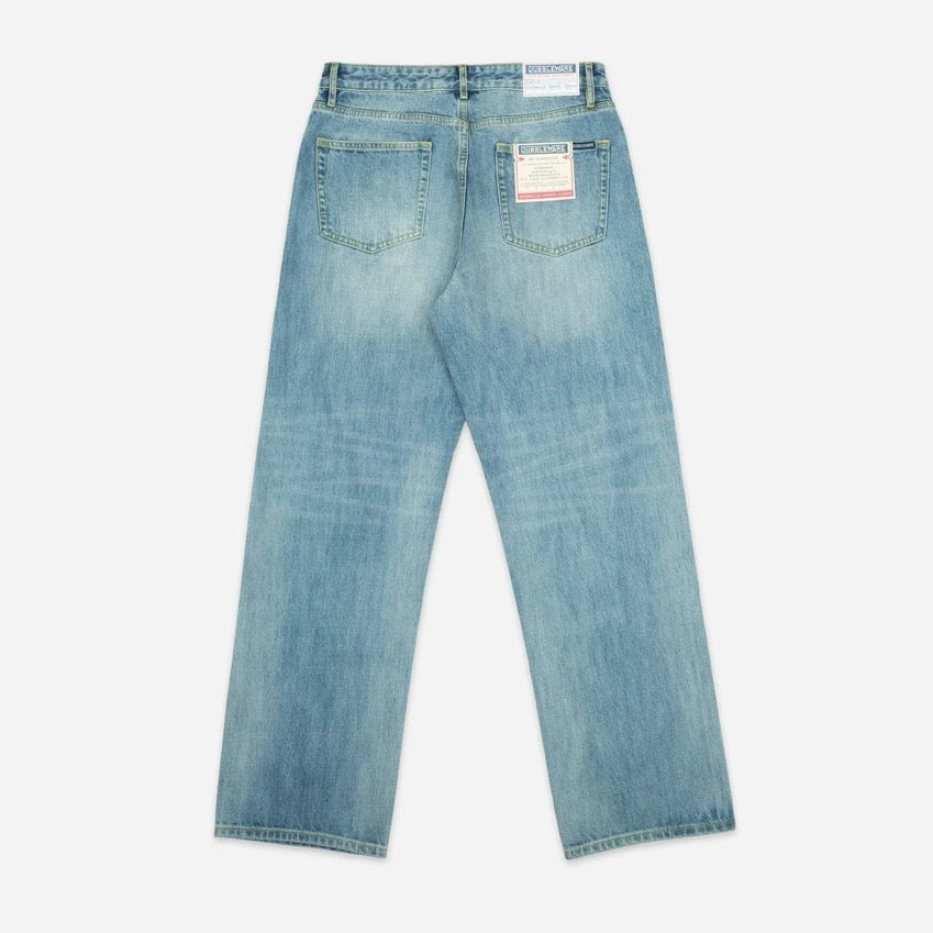 Dubbleware Selvedge denim work straight leg jeans - stonewash