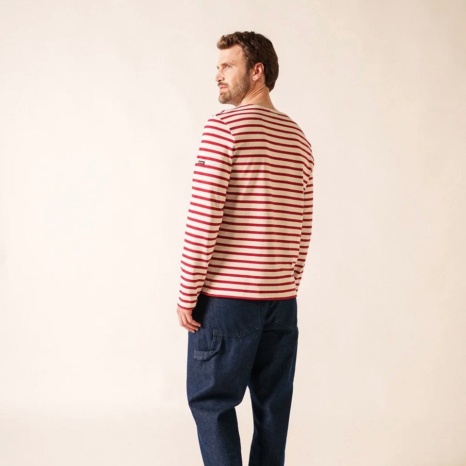 Saint James Meridian Breton striped Top Ecru/Persan