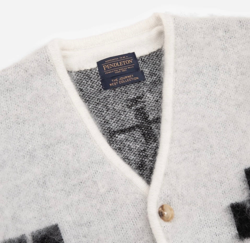 Pendleton Mohair cardigan - Los Ojos white