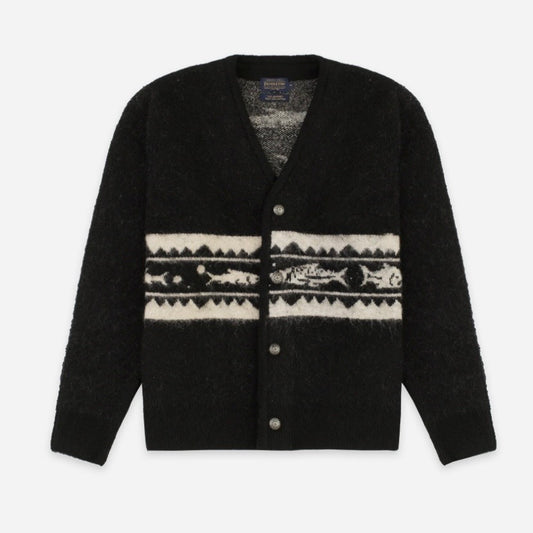 Pendleton Mohair Cardigan- Salmon Falls Black