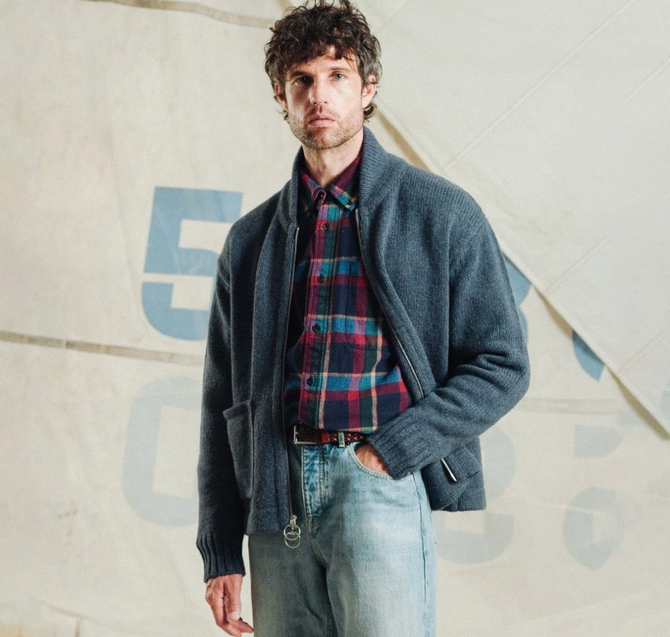 Pendleton Lambswool zip cardigan - Navy