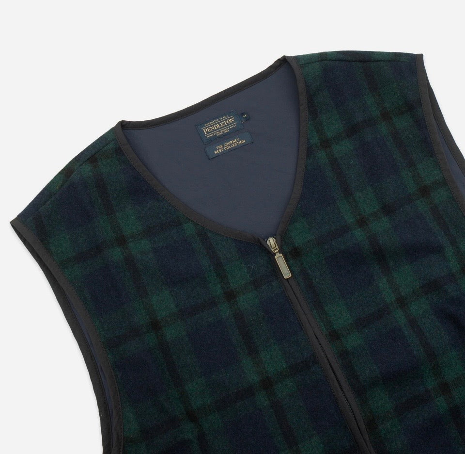Pendleton wool zip vest - black watch