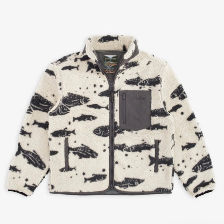 Pendleton jacquard fleece - salmon falls white