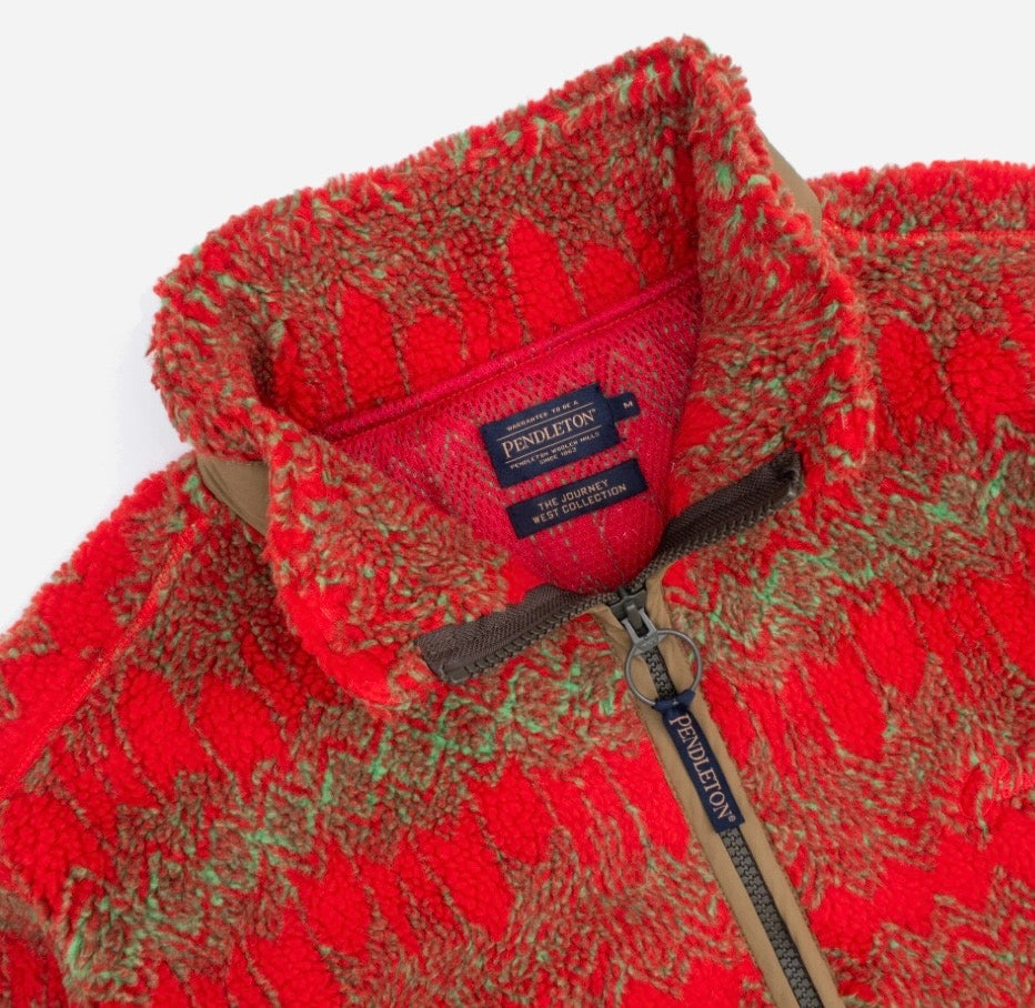 Pendleton jacquard Sherpa fleece jacket - skywalkers red