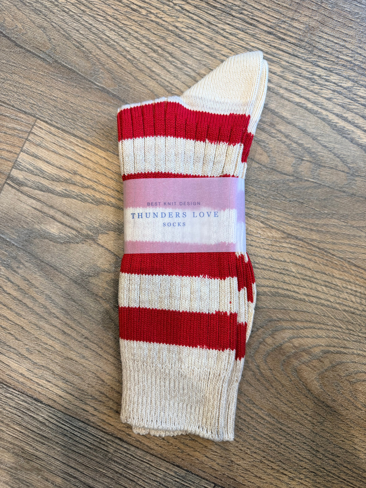 Thunder’s Love Natical turn socks sailor red