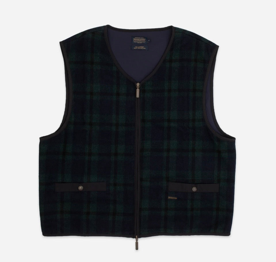 Pendleton wool zip vest - black watch