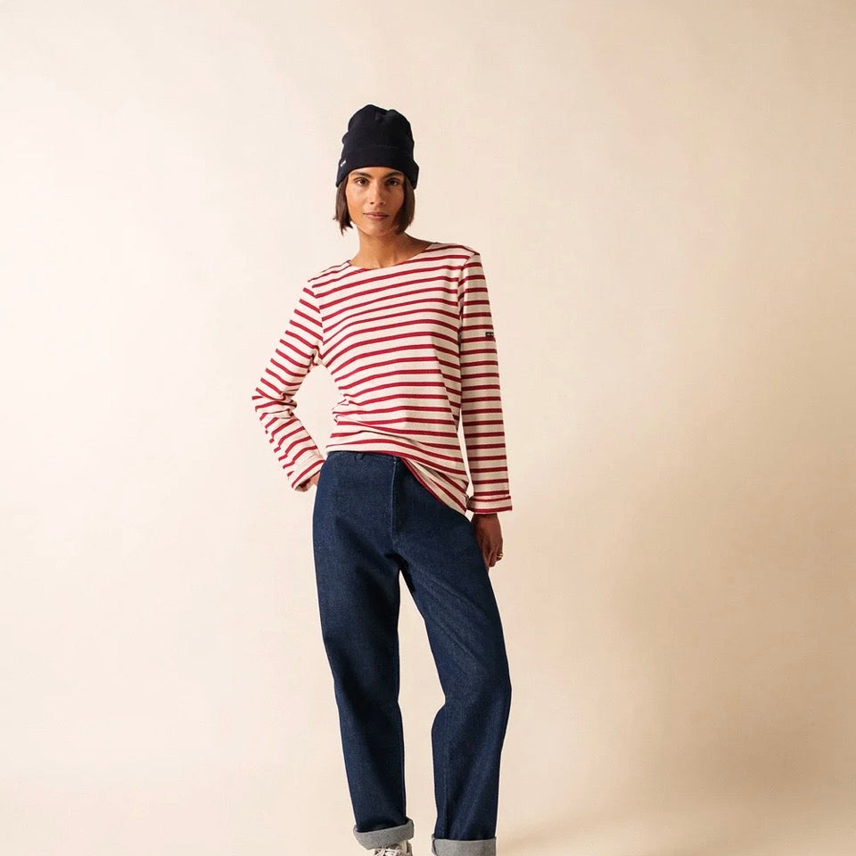 Saint James Meridian Breton striped Top Ecru/Persan