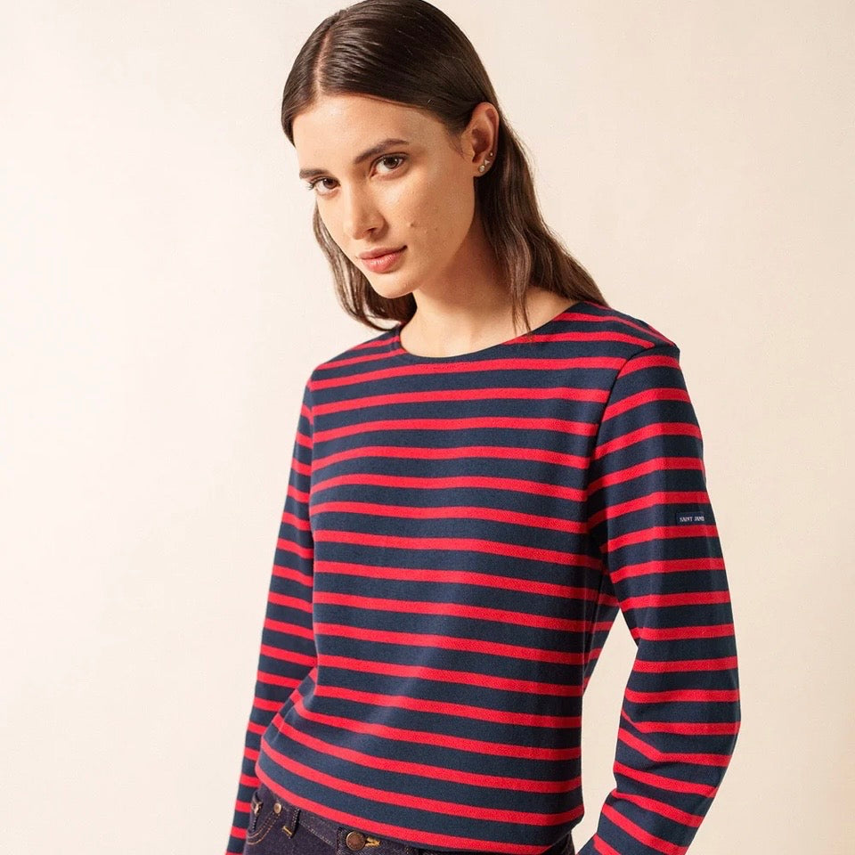 Saint James Meridian Breton Striped top Marine/Tulipe